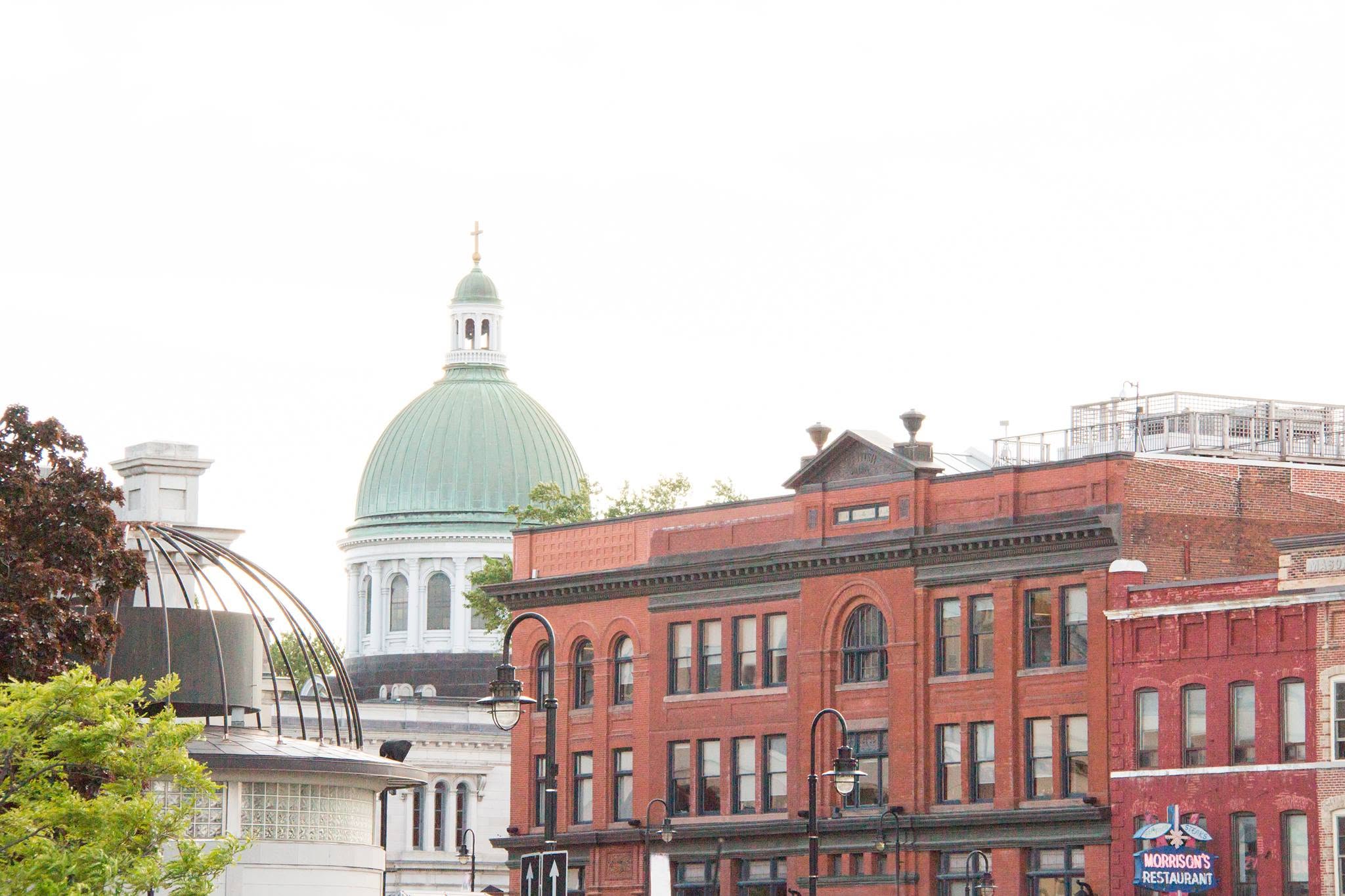 Historic brick and limestone buildings in downtown Kingston, Ontario